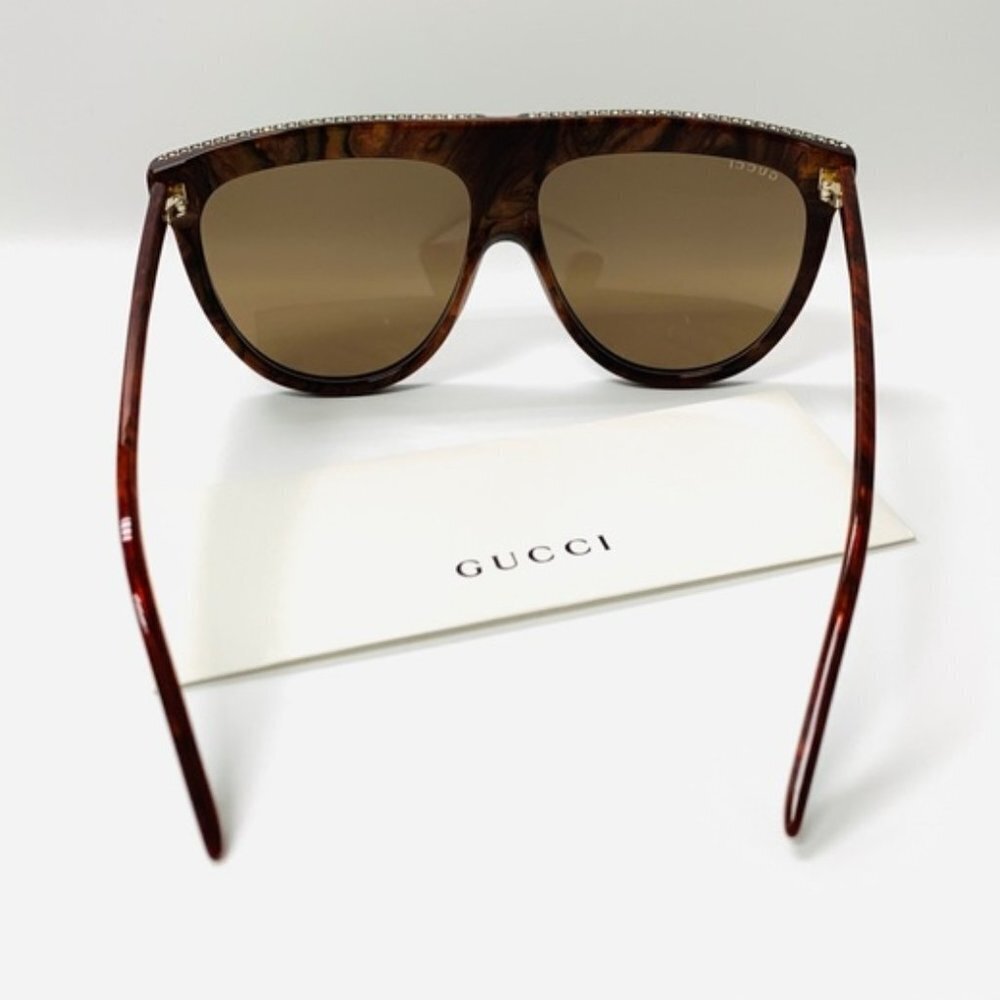 NWT Gucci GG0732S-005 Black Brown 61mm Sunglasses - Picture 14 of 16
